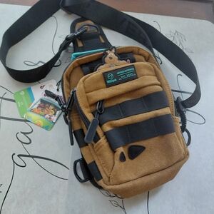 WOLF Brown and Black Compact Sling Bag